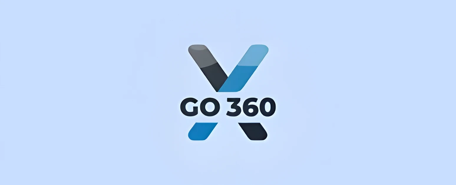 GO 360 Logo mit stilisiertem X